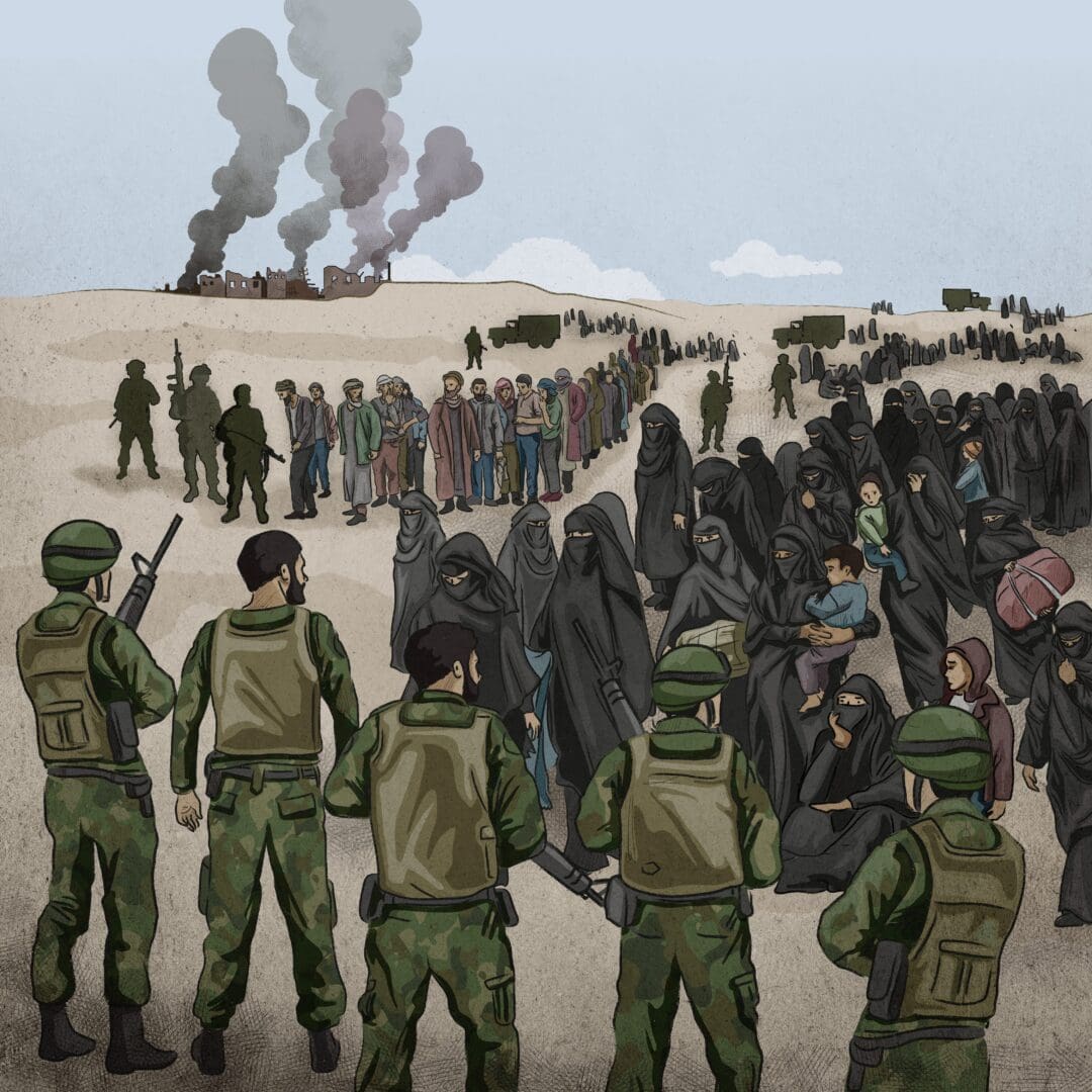 illustration of Syrian detention camps