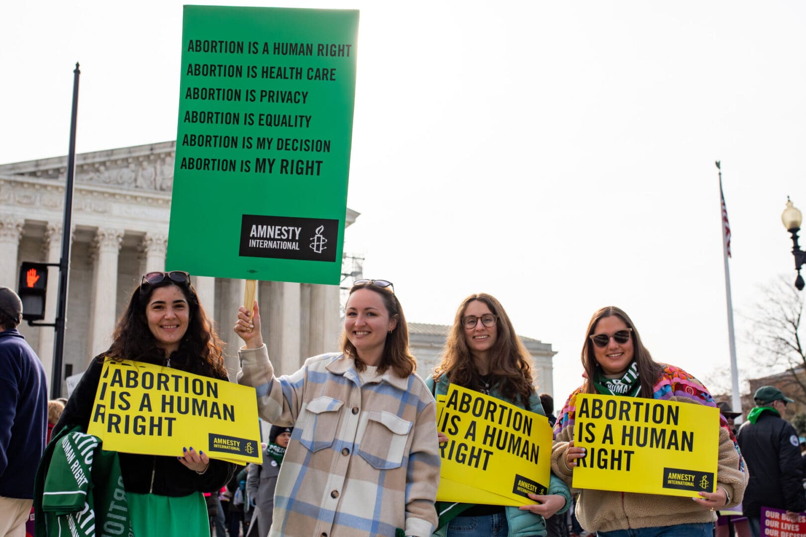 Amnesty International USA protest for abortion rights at Supreme Court