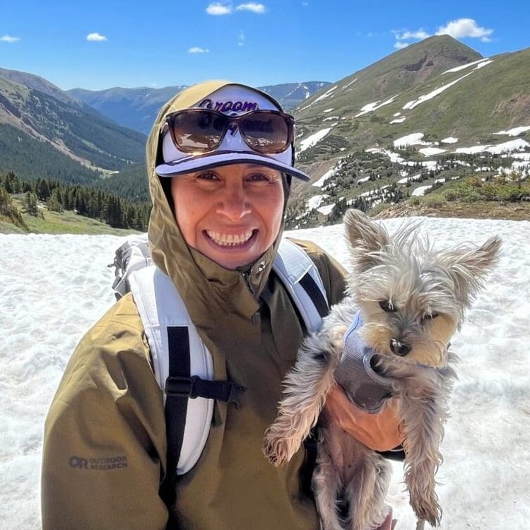 Karla and her hiking body, Inti, enjoying the beautiful mountains in Colorado.