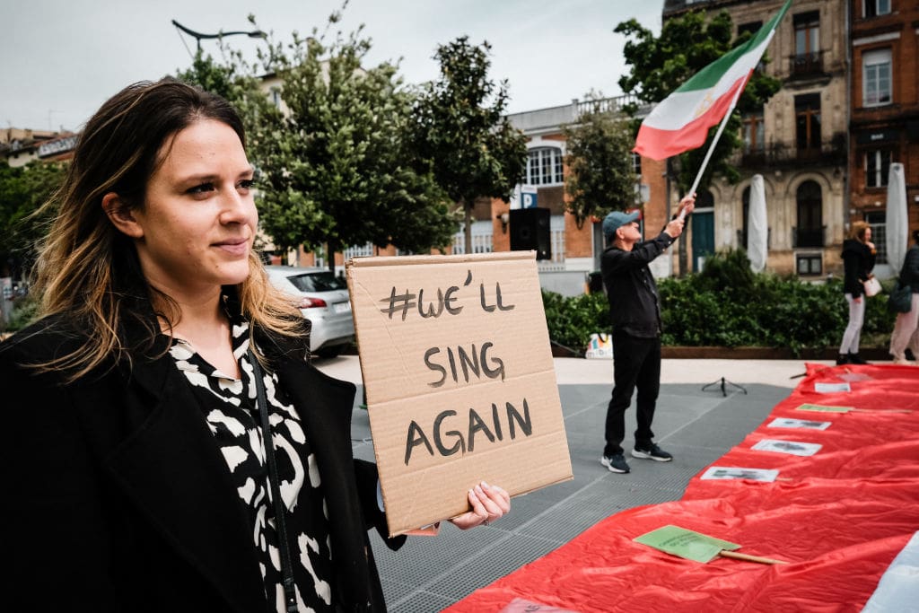 FRANCE-IRAN-SENTENCE-DEATH-RAPPER-RALLY-TOULOUSE